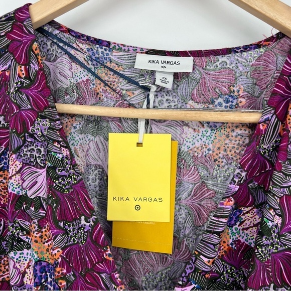 Kika Vargas x Target Coral Reef Scallop Edge Wrap Top Size 3X‎ New With Tags - Picture 6 of 14